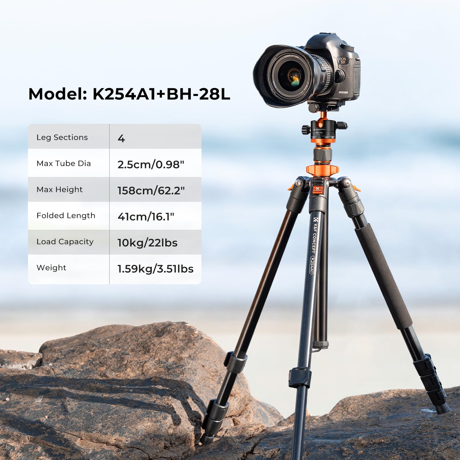 Amazon | K&F Concept 62インチ デジタル一眼レフカメラ三脚 +
